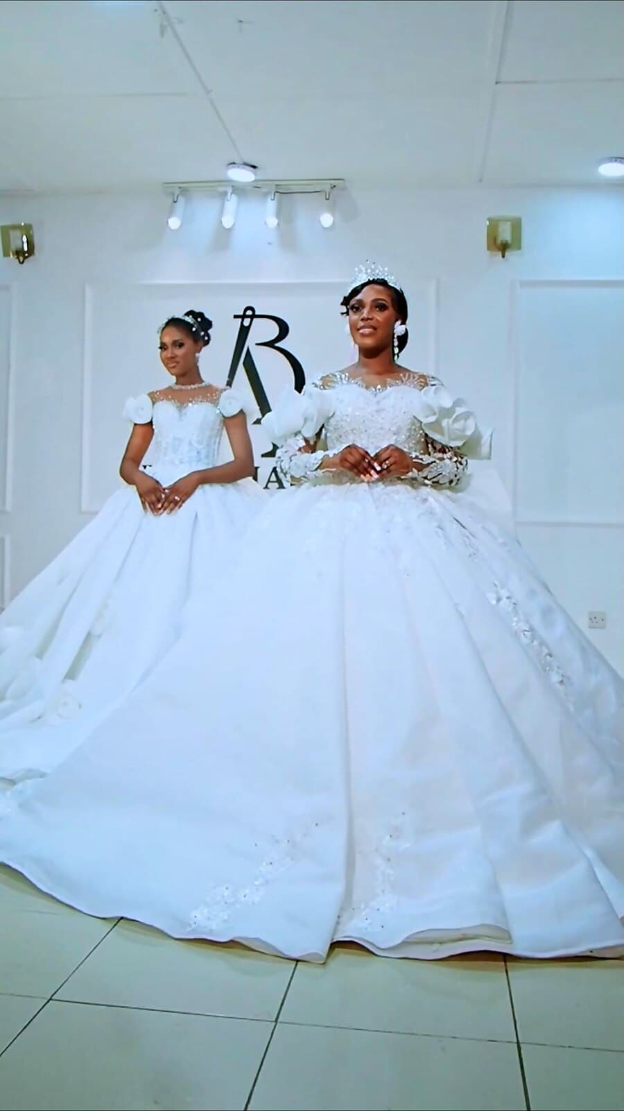 Bespoke gown in the Basilia Ann showroom