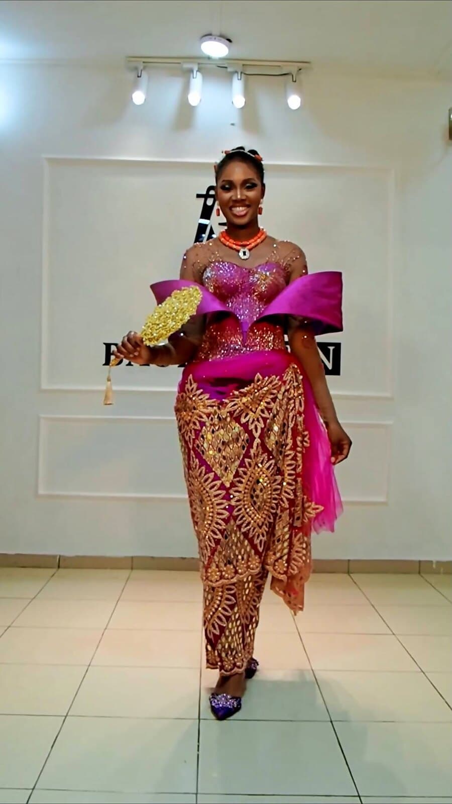 Hand-beaded bodice made by students and staff